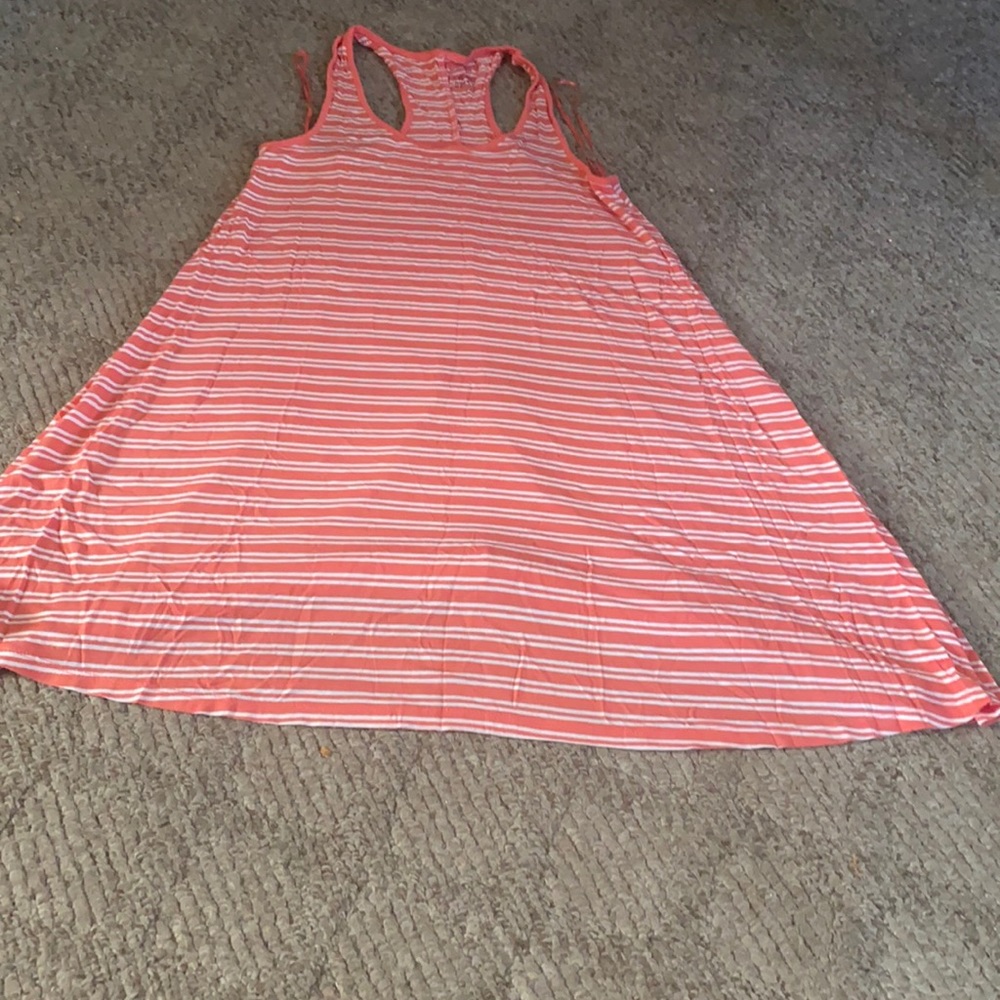 Pink and white striped dress